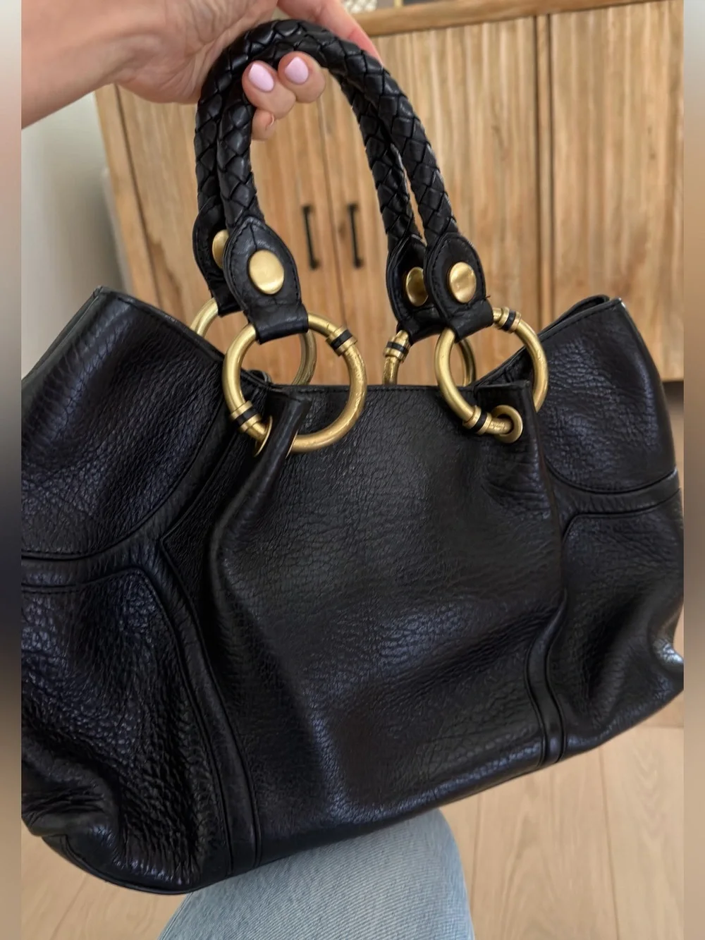 Vintage Y2K genuine leather hobo shoulder bag
